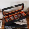Maison Scarlett - Boîte à montres Jean 5 emplacements orange
